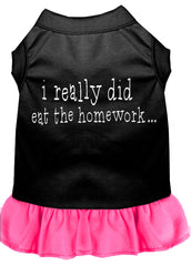 I really did eat the Homework Screen Print Dress Black with Bright Pink XXXL (20)