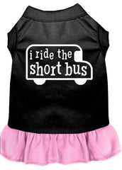 I ride the short bus Screen Print Dress Black with Light Pink XXXL (20)