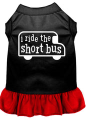 I ride the short bus Screen Print Dress Black with Red XXXL (20)