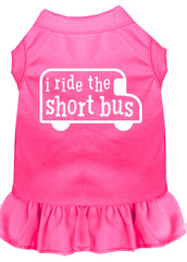 I ride the short bus Screen Print Dress Bright Pink XXXL (20)