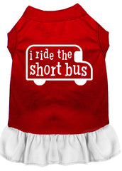 I ride the short bus Screen Print Dress Red with White XXXL (20)