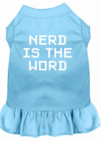 Nerd is the Word Screen Print Dress Baby Blue XXXL (20)