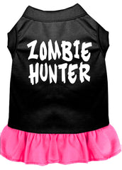 Zombie Hunter Screen Print Dress Black with Bright Pink XXXL (20)