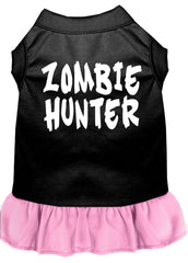 Zombie Hunter Screen Print Dress Black with Light Pink XXXL (20)