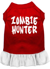 Zombie Hunter Screen Print Dress Red with White XXXL (20)