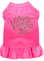 Happy Valentines Day Rhinestone Dress Bright Pink XXXL 