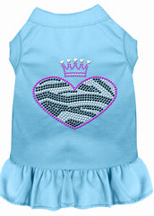 Zebra Heart Rhinestone Dress Baby Blue XXXL 