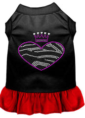 Zebra Heart Rhinestone Dress Black with Red XXXL 