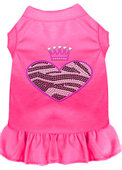 Zebra Heart Rhinestone Dress Bright Pink XXXL 