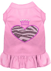 Zebra Heart Rhinestone Dress Light Pink XXXL 