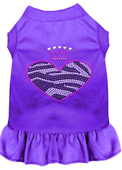 Zebra Heart Rhinestone Dress Purple XXXL 