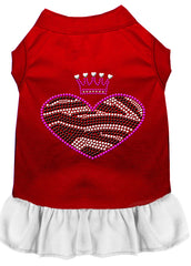 Zebra Heart Rhinestone Dress Red with White XXXL 