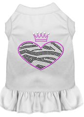 Zebra Heart Rhinestone Dress White XXXL 