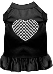 Chevron Heart Screen Print Dress Black XXXL (20)