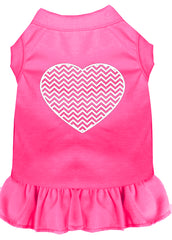 Chevron Heart Screen Print Dress Bright Pink XXXL (20)