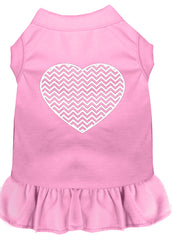 Chevron Heart Screen Print Dress Light Pink XXXL (20)