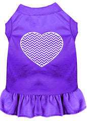 Chevron Heart Screen Print Dress Purple XXXL (20)