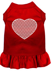 Chevron Heart Screen Print Dress Red XXXL (20)