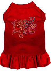 Technicolor Love Rhinestone Pet Dress Red XXXL 