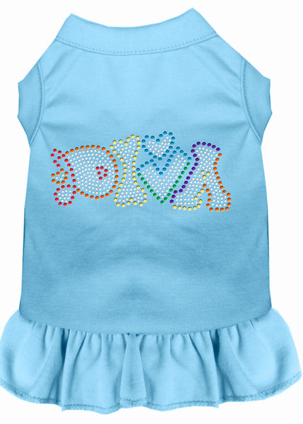 Technicolor Diva Rhinestone Pet Dress Baby Blue XXXL 