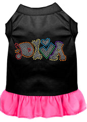 Technicolor Diva Rhinestone Pet Dress Black with Bright Pink XXXL 