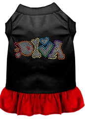 Technicolor Diva Rhinestone Pet Dress Black with Red XXXL 