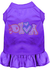 Technicolor Diva Rhinestone Pet Dress Purple XXXL 