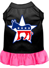 Democrat Screen Print Dress Black with Bright Pink XXXL (20)