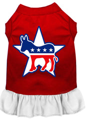 Democrat Screen Print Dress Red with White XXXL (20)