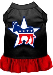 Democrat Screen Print Dress Black with Red XXXL (20)