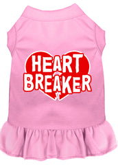 Heart Breaker Screen Print Dress Light Pink XXXL (20)