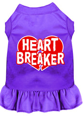 Heart Breaker Screen Print Dress Purple XXXL (20)