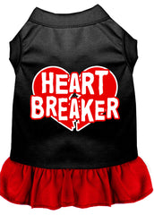 Heart Breaker Screen Print Dog Dress Black with Red XXXL (20)