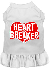 Heart Breaker Screen Print Dress White XXXL (20)