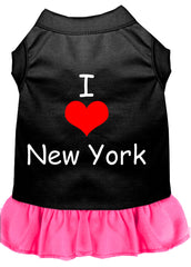 I Heart New York Screen Print Dress Black with Bright Pink XXXL (20)