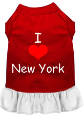 I Heart New York Screen Print Dress Red with White XXXL (20)