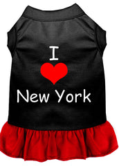 I Heart New York Screen Print Dress Black with Red XXXL (20)