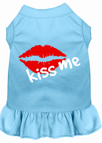 Kiss Me Screen Print Dress Baby Blue XXXL (20)