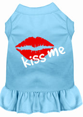 Kiss Me Screen Print Dress Baby Blue XXXL (20)