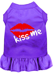 Kiss Me Screen Print Dress Purple XXXL (20)