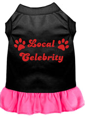 Local Celebrity Screen Print Dress Black with Bright Pink XXXL (20)