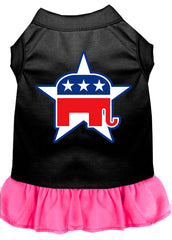 Republican Screen Print Dress Black with Bright Pink XXXL (20)