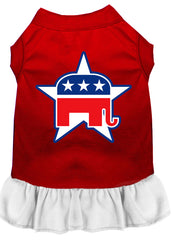 Republican Screen Print Dress Red with White XXXL (20)