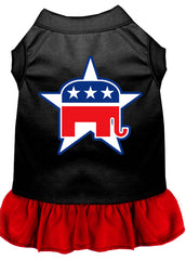 Republican Screen Print Dress Black with Red XXXL (20)