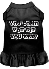 You Come, You Sit, You Stay Screen Print Dress Black XXXL (20)