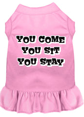 You Come, You Sit, You Stay Screen Print Dress Light Pink XXXL (20)