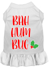 Bah Humbug Screen Print Dog Dress White XXXL