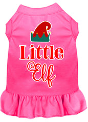 Little Elf Screen Print Dog Dress Bright Pink XXXL