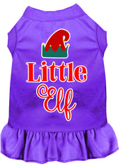 Little Elf Screen Print Dog Dress Purple XXXL