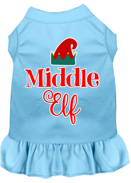 Middle Elf Screen Print Dog Dress Baby Blue XXXL